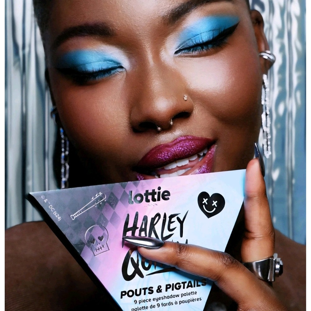 Lottie London Harley Quinn Pouts & Pigtails Eyeshadow Palette 9 Shade DC Collab